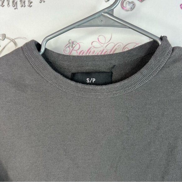 Cotton On long sleeve top La Ga Dark Gray Crewneck with Pink Lettering - Picture 8 of 13
